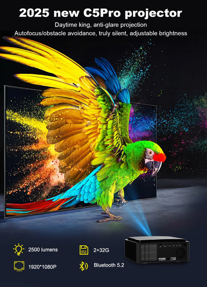 DESS projecteur Full HD 4K 1080P 2500NASI double bande Wifi 6 BT5.2 projecteur Portable bureau maison Android cinéma projecteur intelligent 3D