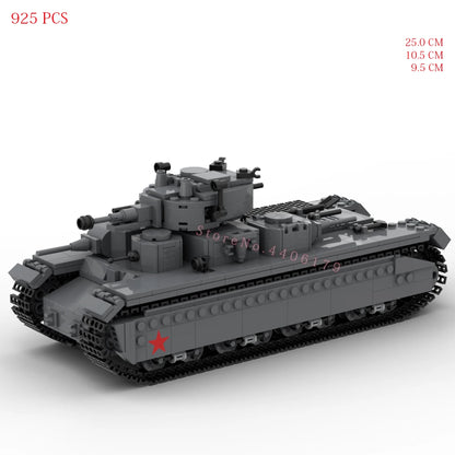 Militaire chaud seconde guerre mondiale armée de l'union soviétique T-35 char lourd bataille moscou armes de guerre équipement bloc de construction modèle brique jouets pour cadeau