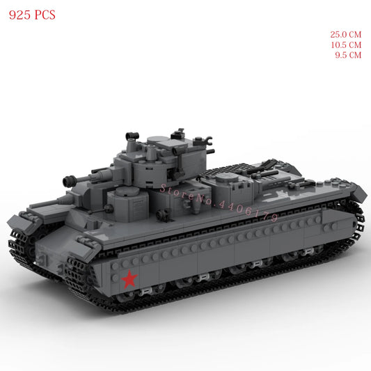 Militaire chaud seconde guerre mondiale armée de l'union soviétique T-35 char lourd bataille moscou armes de guerre équipement bloc de construction modèle brique jouets pour cadeau