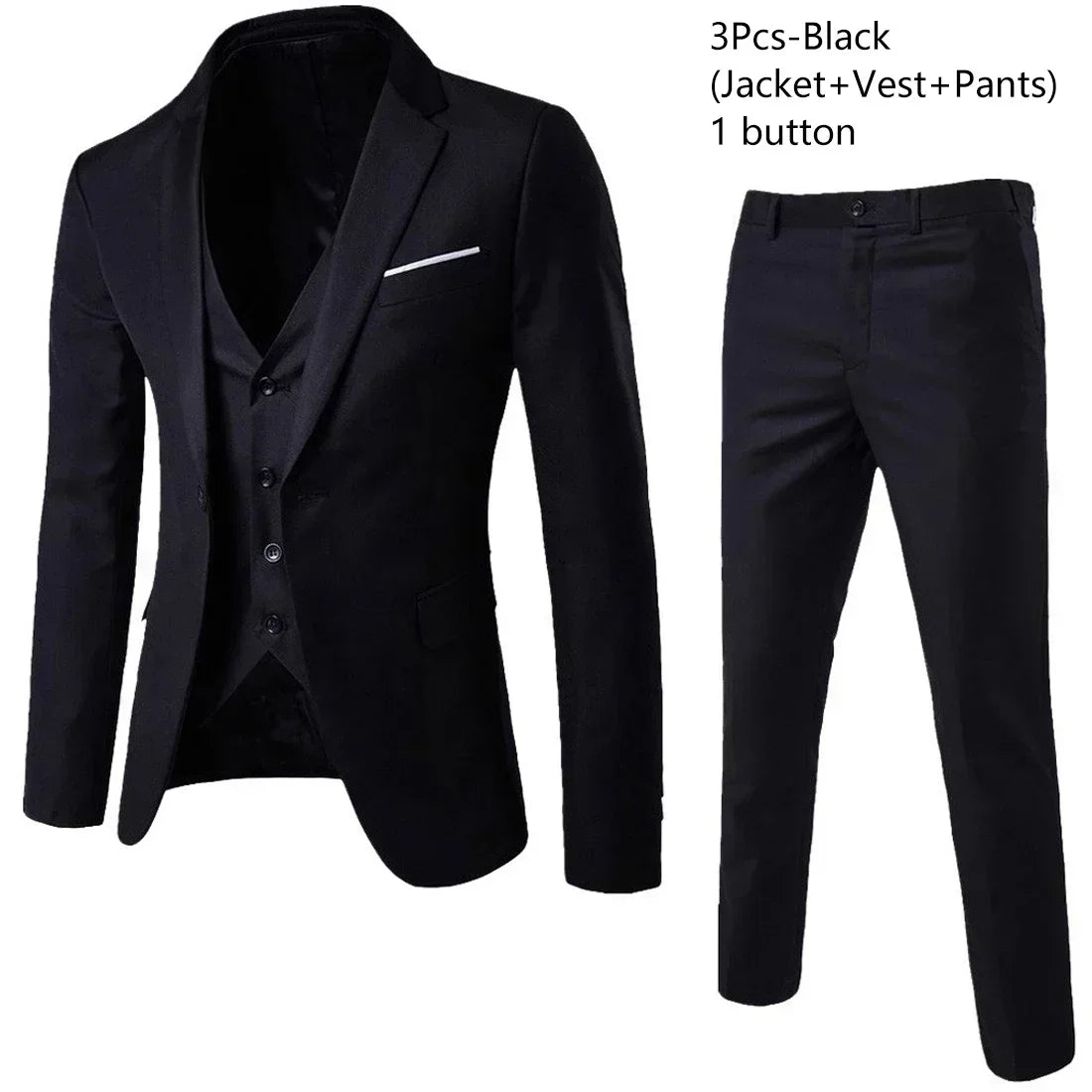 Costumes formels complets Ternos pour hommes, blazers élégants, pantalons et vestes, costume de luxe, vêtements de mariage, affaires, 2 pièces, 3 ensembles