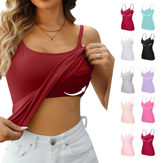 Sous-vêtements pour femmes avec bas et coussinet de poitrine, sans anneau en acier, Sexy, surdimensionné, couleur unie, Camisole polyvalente pour quatre saisons