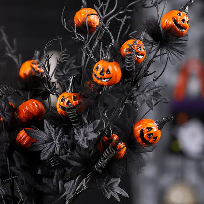 Décorations d'Halloween, bouquet de coups de citrouille d'horreur noire, ornements de fête