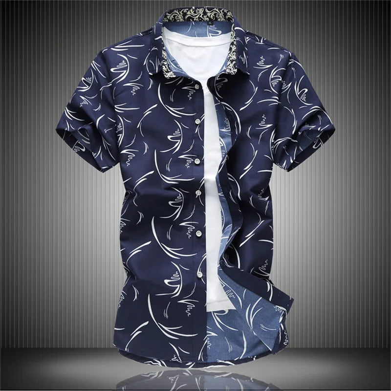 AMP Tree-Chemise hawaïenne imprimée en 3D pour hommes, chemise de plage pour hommes, chemisier à manches courtes, chemises en Y à la mode, 3XL, 2023