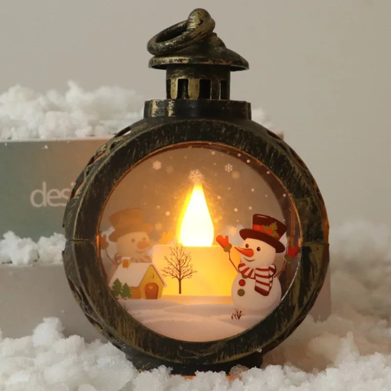 Lumière de vent ronde de noël, décoration de joyeux noël pour la maison, ornements, cadeau de noël, nouvel an