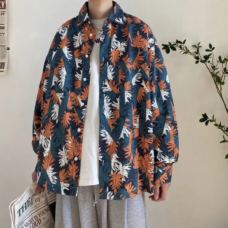 Chemises à col rabattu à manches longues pour hommes, impression Aadt, beau printemps, mode d'été mince, streetwear décontracté, vêtements à boutons