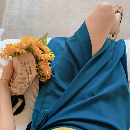 Printemps été automne plage jupe femmes 9 couleurs taille haute côté cravate décontracté jupe portefeuille femme solide élégant Midi jupe vêtements