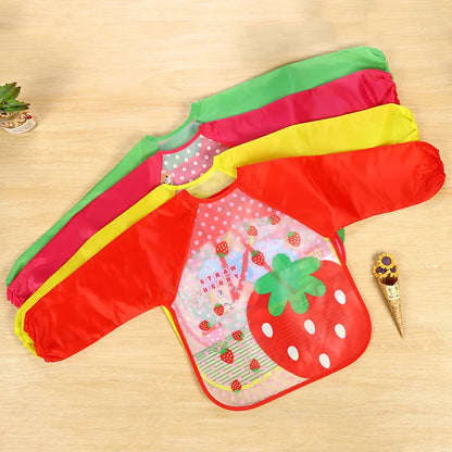 Bavoirs imperméables à manches longues pour bébé, mignon, tablier d'alimentation pour enfants, bavoir, peinture de rots, dessin, vêtements doux pour tout-petits, Bandana