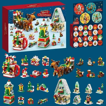 Calendrier de l'Avent de Noël Coffret cadeau Arbre de train de Noël pour enfants Boîte de calendrier de compte à rebours de 24 jours Cadeau de Noël de fête surprise