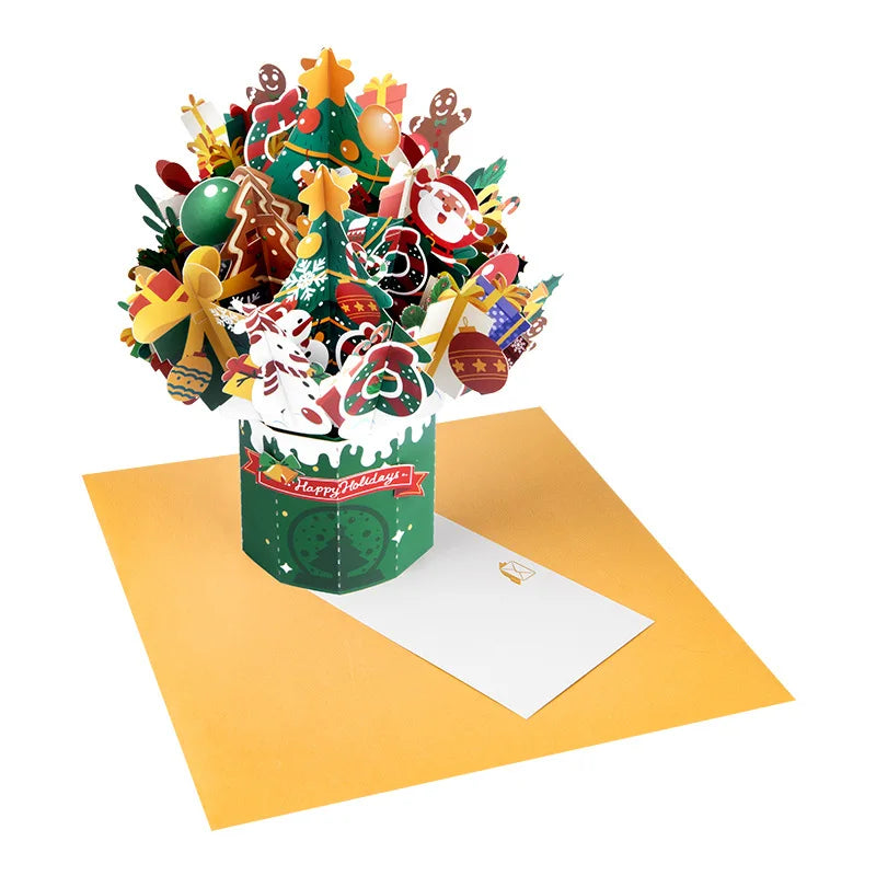Carte de vministériels x de Noël 3D colorée faite à la main, cartes pop-up créatives, vacances, Thanksgiving, nouvel an, qualité supérieure, nouveau