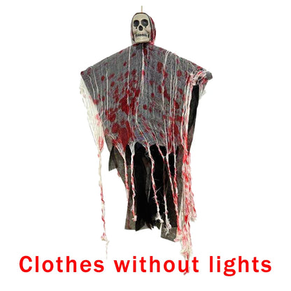 Fantômes de crâne d'halloween suspendus, décoration de maison hantée d'horreur, accessoires lumineux pour intérieur et extérieur, accessoire de scène de fête de pâques