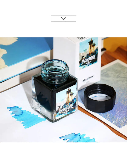 moonman - poudre d'or encre colorée trempée dans le stylo plume 20 ml