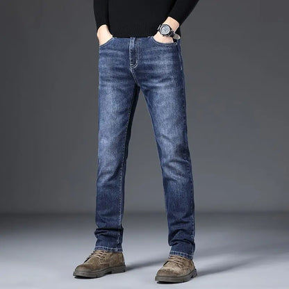Jean décontracté intelligent pour hommes, pantalon de sport extensible, coréen, solide, pleine longueur, droit, pour le travail au bureau, automne et hiver