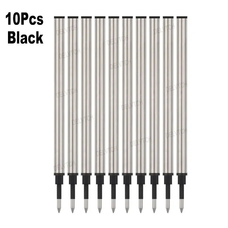 DELVTCH-Stylo gel en métal avec cartouche d'encre noire et bleue,