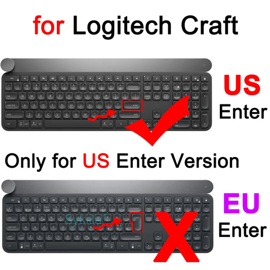 Keyboard Cover for Logitech Craft Wireless Protective Case for Logi Black Clear Silicone TPU Computer Keyboard Skin