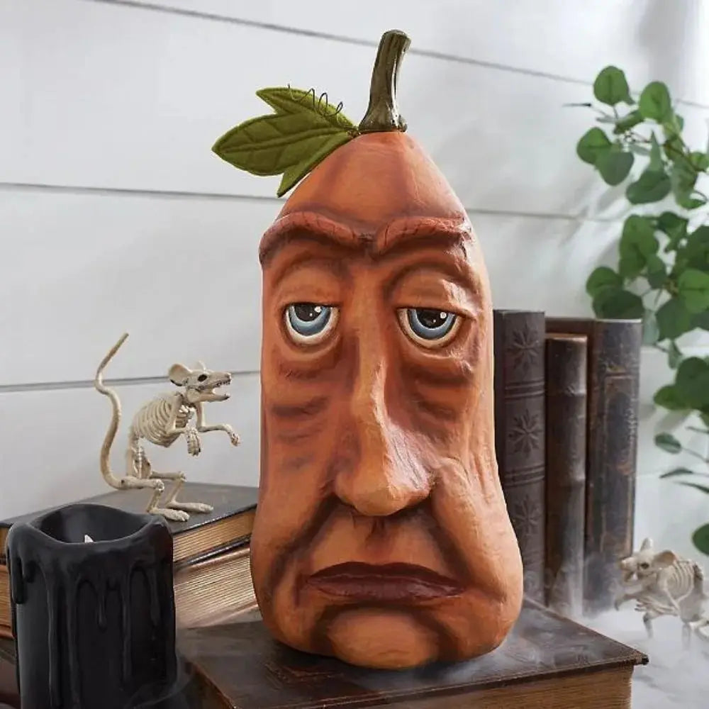 Accessoires de Décoration Extérieure d'Halloween, Tête de Citrouille Mutée, ixFantôme, Cour, Jardin Nik