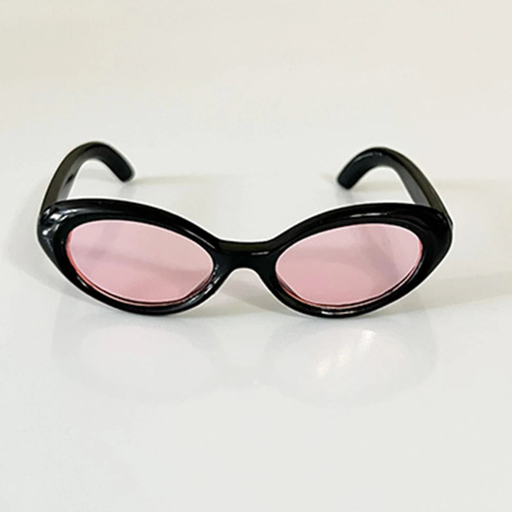Lunettes de soleil ovales pour poupées en peluche Labubu Kpop idole, accessoires de poupée en plastique à la mode, lunettes mignonnes de décoration