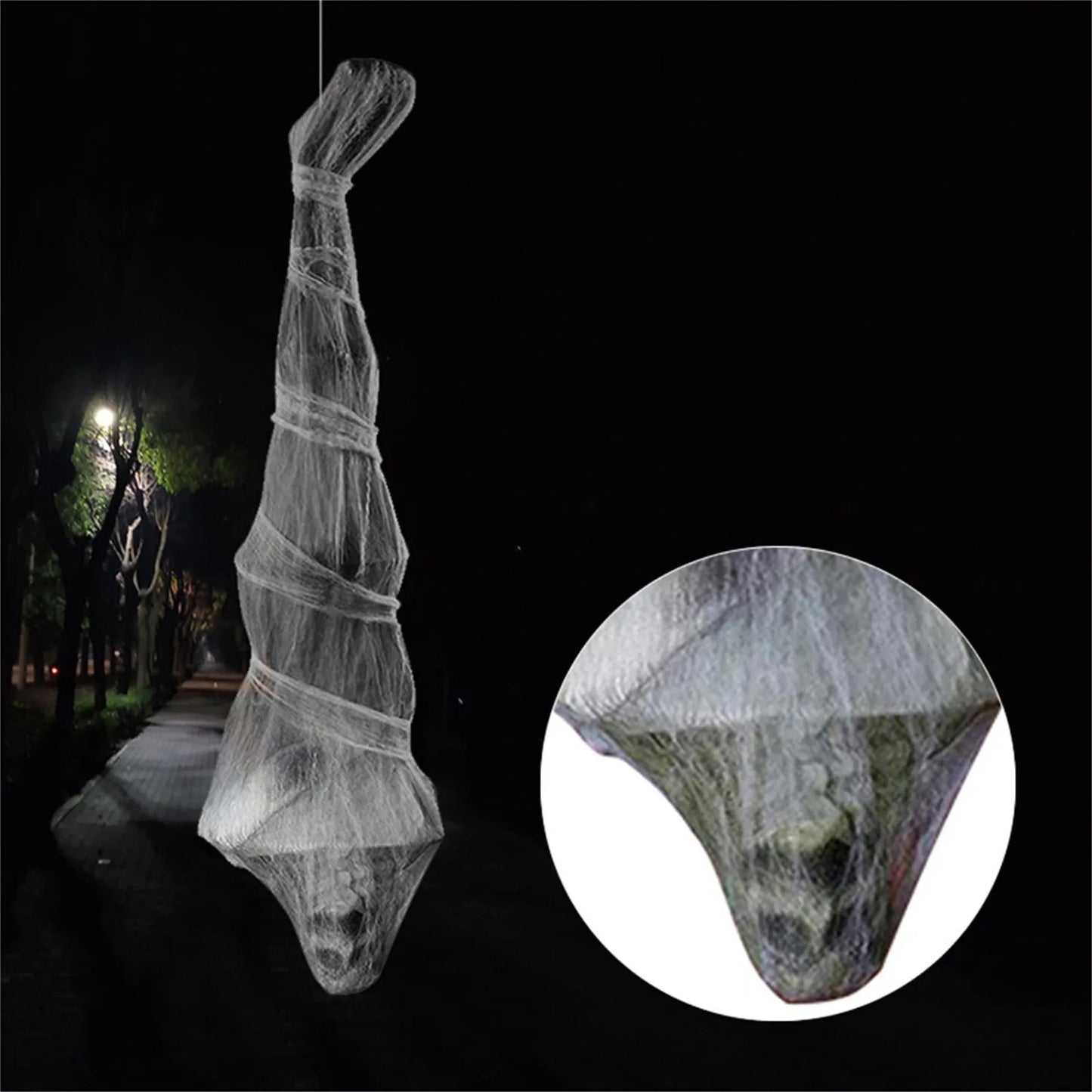 Cocons Effrayant à l'Envers, Fantôme, Décoration de ixd'Halloween, Accessoires d'Ornement pour la Maison, Taille Réelle, 72 Pouces, Nouveau