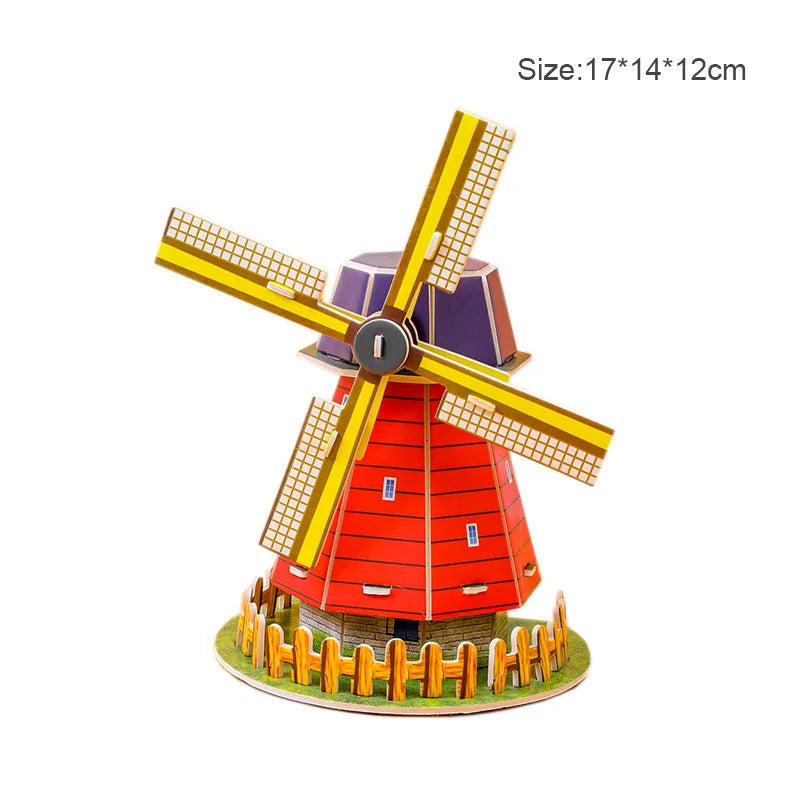 Modèle de Construction de château de dessin animé, carte en papier 3D, Puzzle, jouets pour enfants, jouets éducatifs d'intérêt faits à la main