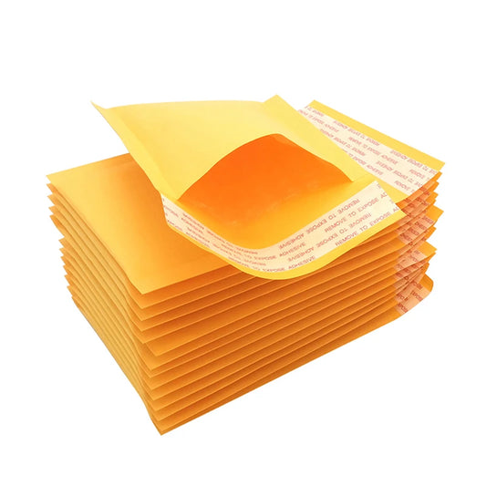Enveloppes d'expédition moyenne avec emballage, papier jaune étanche,