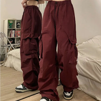 Mode 2025 femmes pantalons américain haute rue femme décontracté ample Cargo pantalon femme armée vert pantalon Streetwear