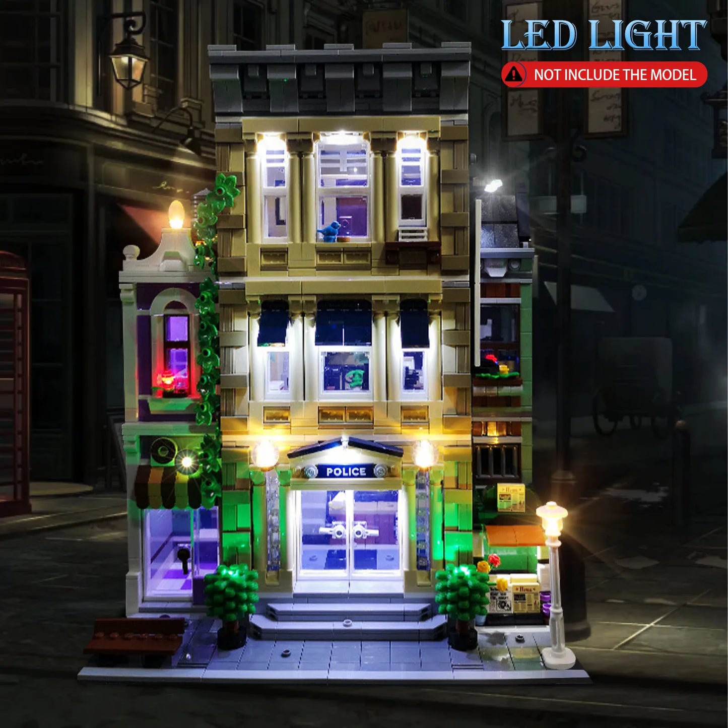 LYBMTWF Kit d'éclairage LED pour 10278, Compatible avec le modèle de blocs de construction de la poste de police Creator Expert, non inclus du modèle