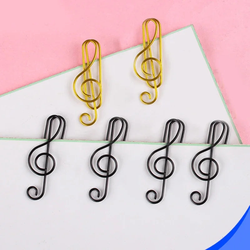 20 pièces pinces à papier de musique créative Notes de musique pinces de support de trombone signet bureau école papeterie étudiants cadeau