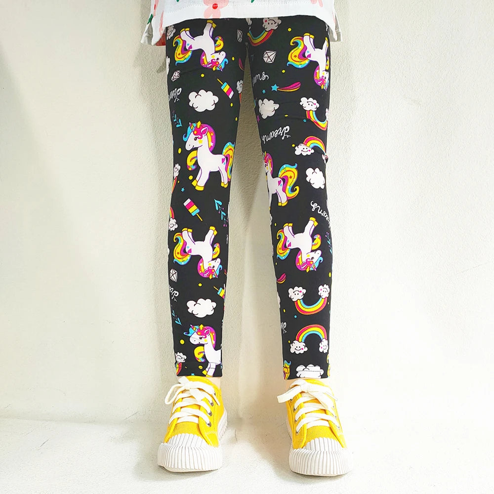 Leggings doux pour filles, pantalons pour enfants, imprimé de fleurs, slim, élastique, crayon