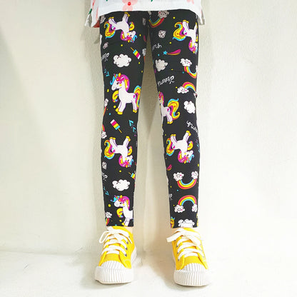 Leggings doux pour filles, pantalons pour enfants, imprimé de fleurs, slim, élastique, crayon
