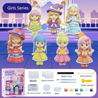 Moule en plâtre créatif pour enfants, ensemble complet de peinture artisanale, pigment de coloriage, gâteau licorne, Graffiti d'animaux, Mini jouets d'art