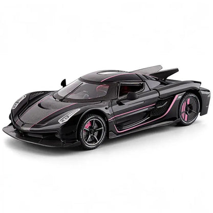 1:24 jesko absolut Supercar alliage métal moulé sous pression modèle voiture son et lumière retirer enfants jouet Miniature véhicule cadeau d'anniversaire