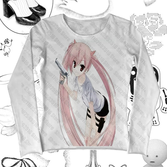 Printemps 2025 femme étoile fille Y2k hauts femme vêtements Shoujo fille Style à manches longues haut court femmes poubelle Y2k 2000s Goth Harajuku
