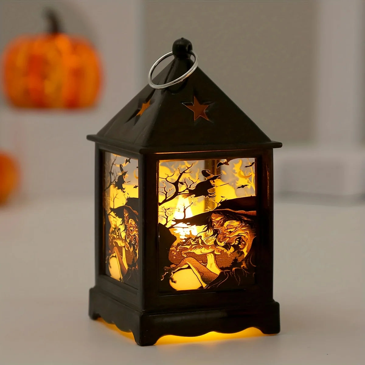 Lampe à Huile LED pour Halloween, Bougie d'Avertissement Électronique, Lanterne, Accessoires de ix, Ornements Shoes