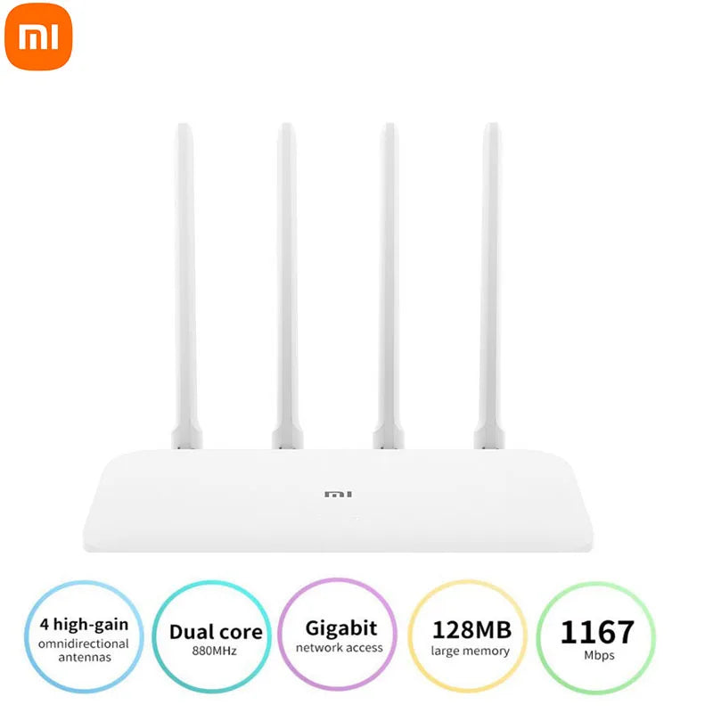 Xiaomi Mi routeur 4A Gigabit Version 2.4GHz 5GHz WiFi 1167Mbps répéteur WiFi 128 mo DDR3 haute Gain 4 antennes extension réseau
