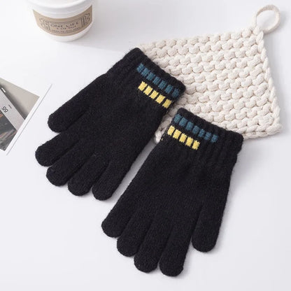 Gants d'hiver pour enfants, mitaines douces tricotées à doigt complet pour garçons de 5 à 12 ans, garde au chaud en plein air, automne