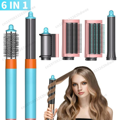 Ensemble de coiffure 6 en 1, sèche-cheveux 220V, brosse à Air chaud pour bouclage automatique, outils de coiffure à ions négatifs, meilleur cadeau pour femmes