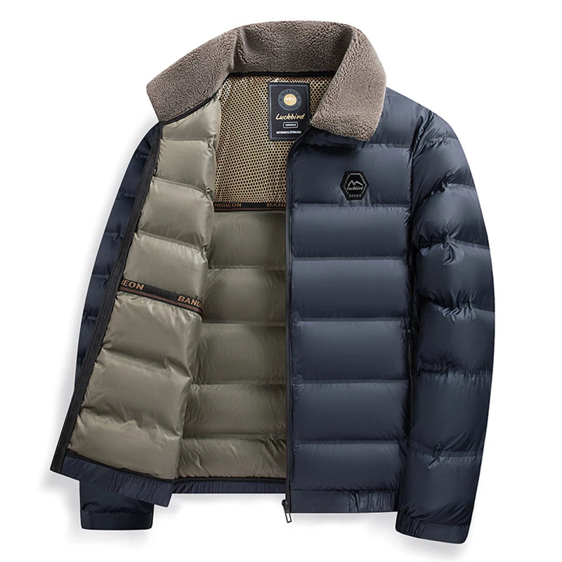 Parka à col grand pour homme, vêtement d'extérieur épais et décontracté, coupe cintrée, imperméable, chaud, col montant, nouvelle collection hiver 2026