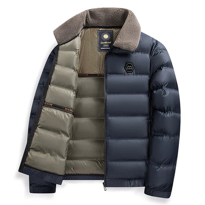 Parka à col grand pour homme, vêtement d'extérieur épais et décontracté, coupe cintrée, imperméable, chaud, col montant, nouvelle collection hiver 2026