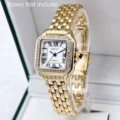 montre lumière or acier inoxydable  montres à Quartz