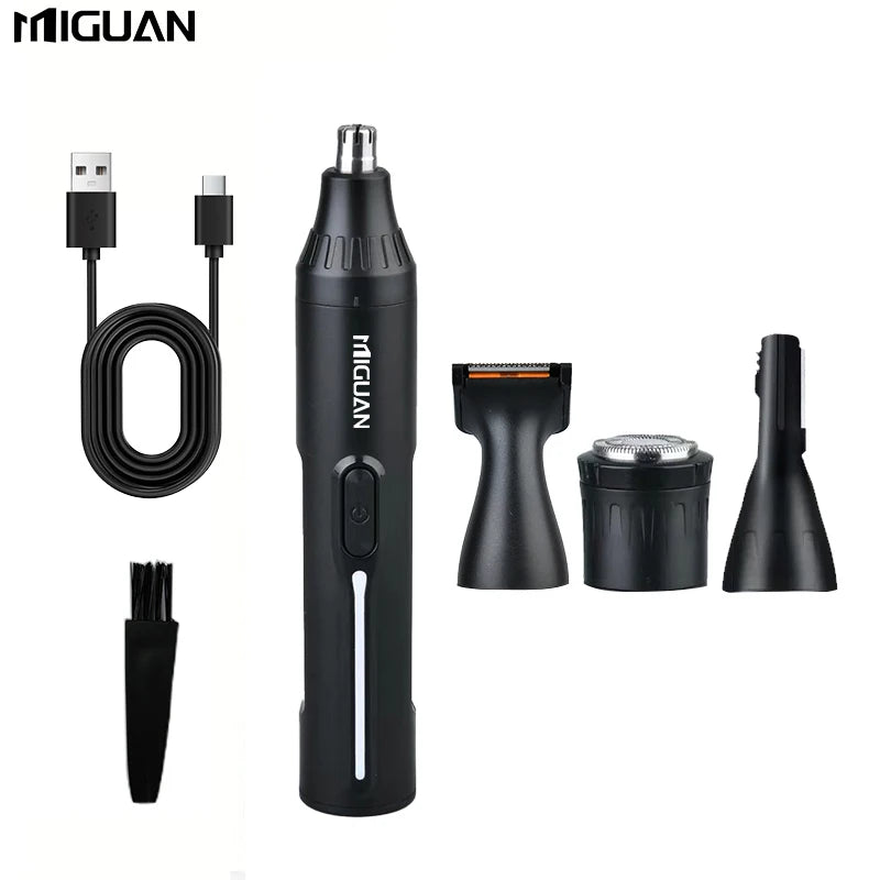 Kit professionnel 4 en 1, tondeuse à poils nez et oreilles rechargeable par USB