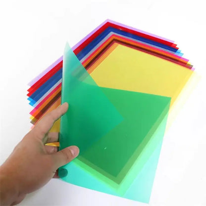 Feuille de plastique transparente A4, acétate PVC, filtre de lumière colorée,