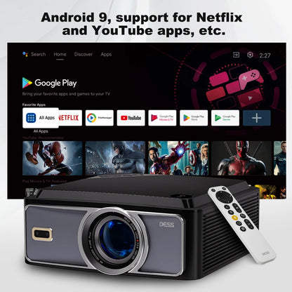 DESS projecteur Full HD 4K 1080P 2500NASI double bande Wifi 6 BT5.2 projecteur Portable bureau maison Android cinéma projecteur intelligent 3D