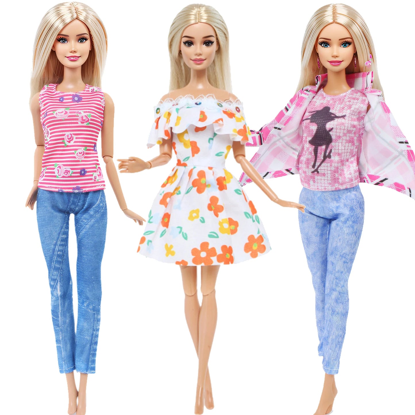 5 ensemble 3 ensemble fait à la main mode Ba poupée Bie tenue tenue décontracté quotidien chemisier chemise gilet bas pantalon jupe vêtements accessoires jouets