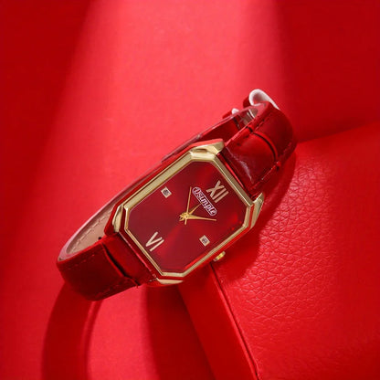 Montre de luxe élégante en cuir Pu pour femmes, montre à Quartz
