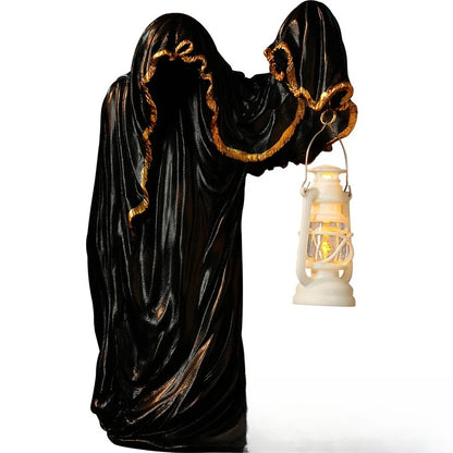 Lanterne de magicien fantôme, décoration amusante indispensable pour Halloween, homme mystérieux foncé, décorations créatives de bureau noires pour Halloween