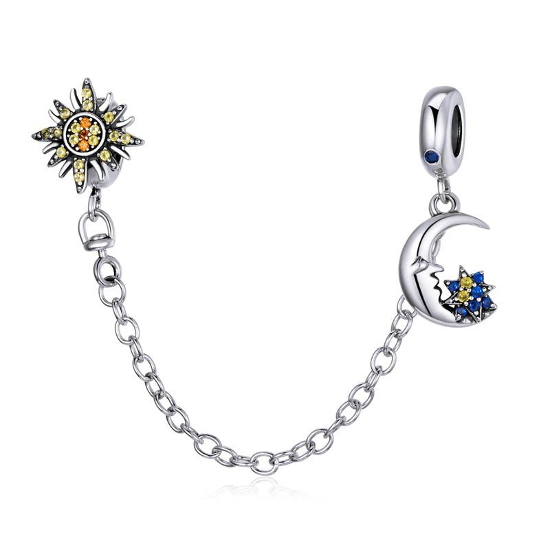 Meilleure vente 100% argent Sterling 925 la clé de coeur silicone sécurité chaîne breloque Wostu Original perles Bracelet bijoux CQC606