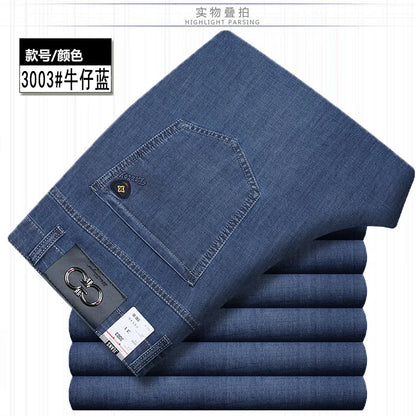 Jean Denim Fin pour Homme, Pantalon Droit, Décontracté, Bleu, Noir, Gris, Vêtements d'Été, Taille 40 42