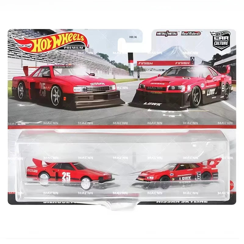 Hot Wheels-Ensemble de deux véhicules de culture de voiture Premium, Nissan, Chevrolet, Subaru, Iron Astronomical, Jouets pour enfants, Modèles pour garçons, Collection d'origine
