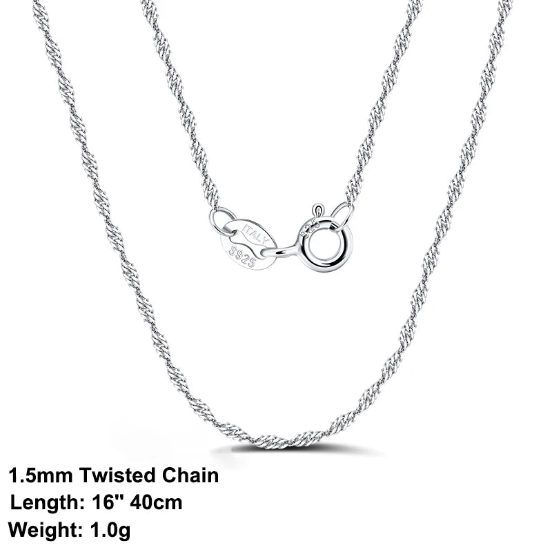 ORSA JEWELS véritable 925 collier en argent Sterling Figaro joint torique chaîne de cou torsadé serpent barre singapour boîte chaîne collier femmes 1