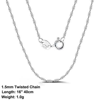 ORSA JEWELS véritable 925 collier en argent Sterling Figaro joint torique chaîne de cou torsadé serpent barre singapour boîte chaîne collier femmes 1