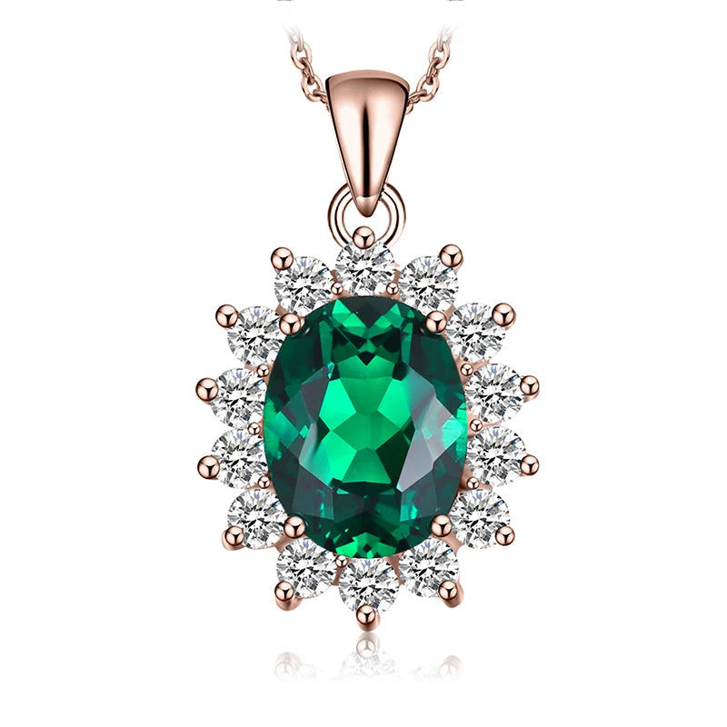 JewelryPalace – collier avec pendentif , en argent Sterling 925, création d'un saphir bleu, rubis, imitation émeraude, sans chaîne